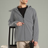 Men's All-Weather Water-Repellent Hoodie Jacket with Thumb hole