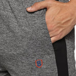 Grey and black zipper pocket track pants – ideal for gym and casual wear