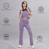 DOMIN8 Women Flared Mid-Rise Trousers