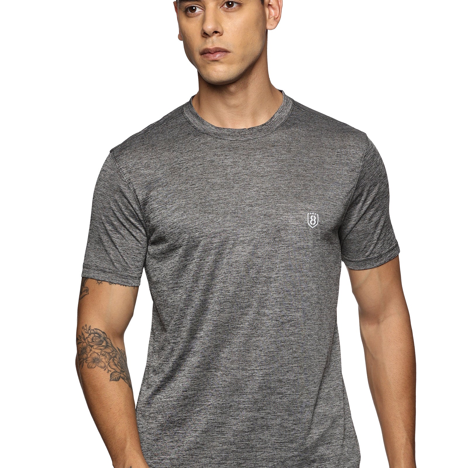 Light grey half sleeve t-shirt for men – breathable and stylish
