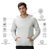 Men's Quilted Hooded Sweat Shirt with Kangaroo Pockets.