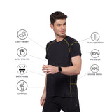 Men's Training T-Shirt with Flat Lock Contrast color stitch