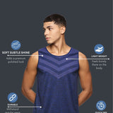 Men Slim Fit Sleeveless Tank Top with Arrow Print at Chest
