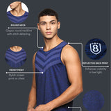 Men Slim Fit Sleeveless Tank Top with Arrow Print at Chest