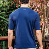 Men Solid High Performance Half Raglan Sleeve(Navy Blue)