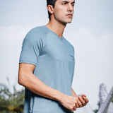 Men's Super Comfy raglan sleeve casual T shirt with chest pocket