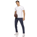 Men’s slim fit workleisure pants featuring modern denim look