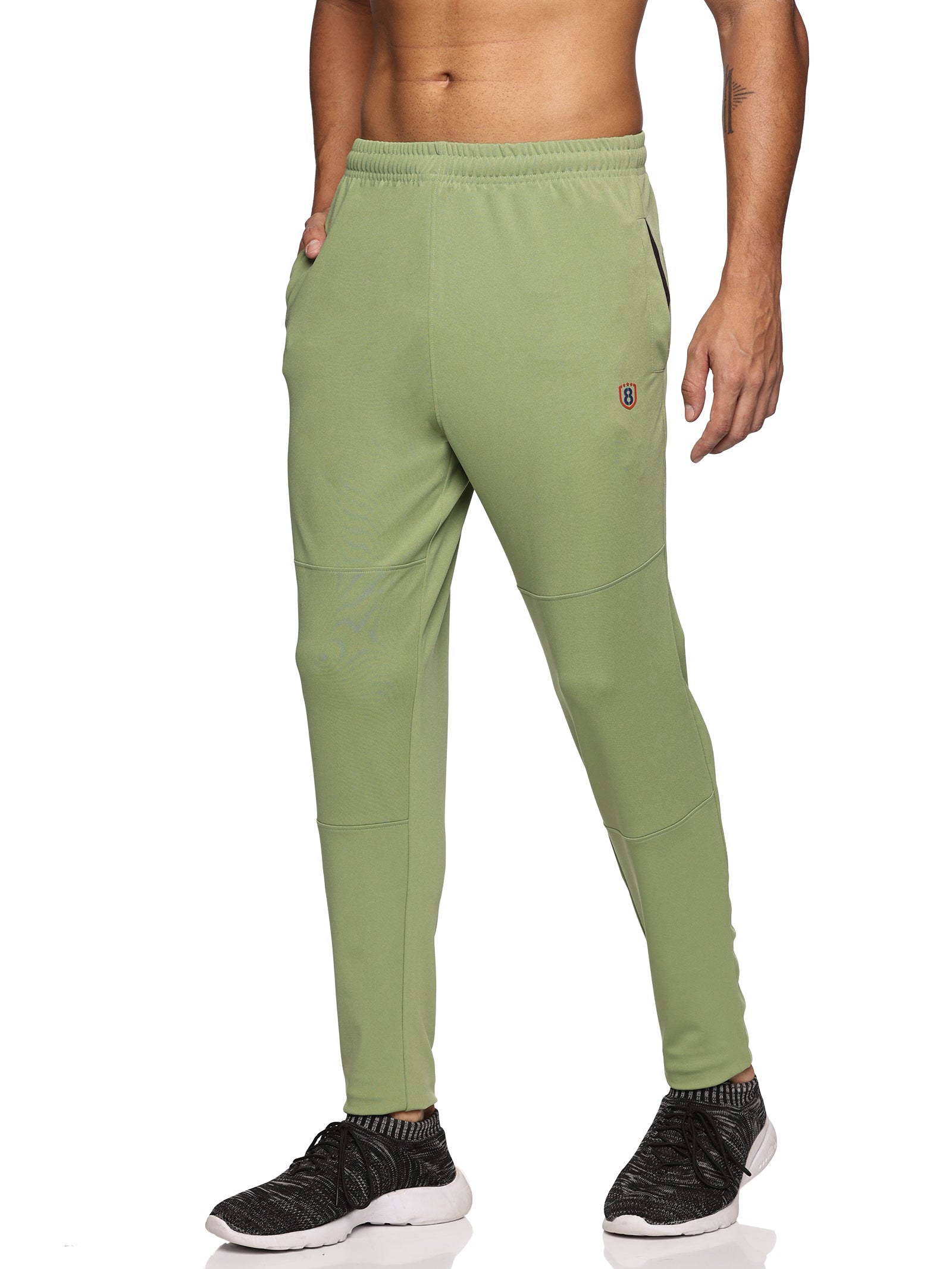 Pista green zipper pocket track pants – practical and stylish