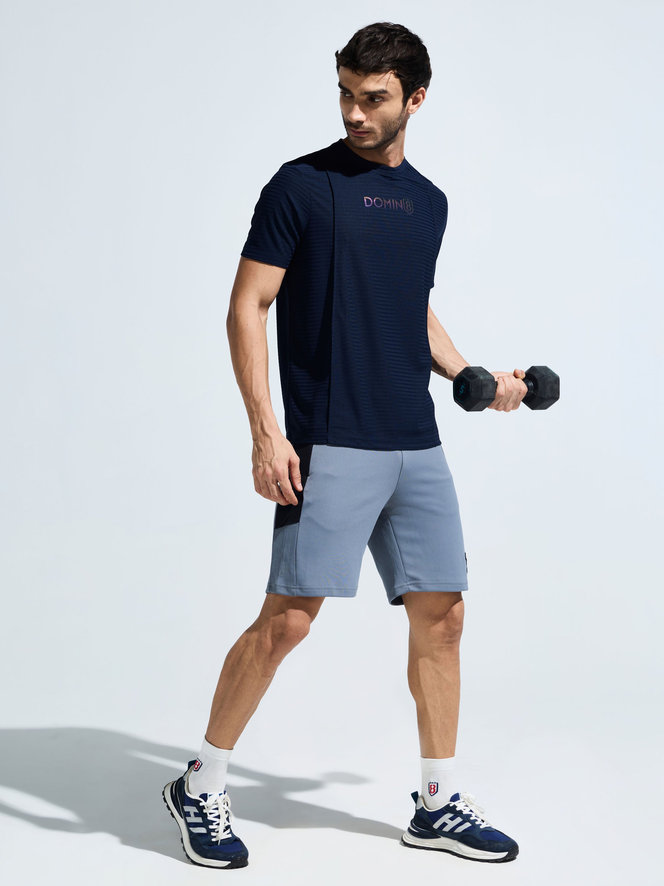 Men's Pintuck T Shirt With  Multi Reflector Print On Chest