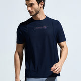 Men's Pintuck T Shirt With  Multi Reflector Print On Chest