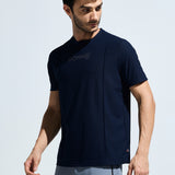 Men's Pintuck T Shirt With  Multi Reflector Print On Chest