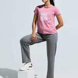 Women’s Raglan Sleeve Graphic Long Top With Curve Hem