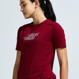 Women's  Round Neck T Shirt With Reflective Print