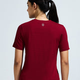 Women's  Round Neck T Shirt With Reflective Print