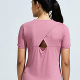 Women’s criss cross back mesh top