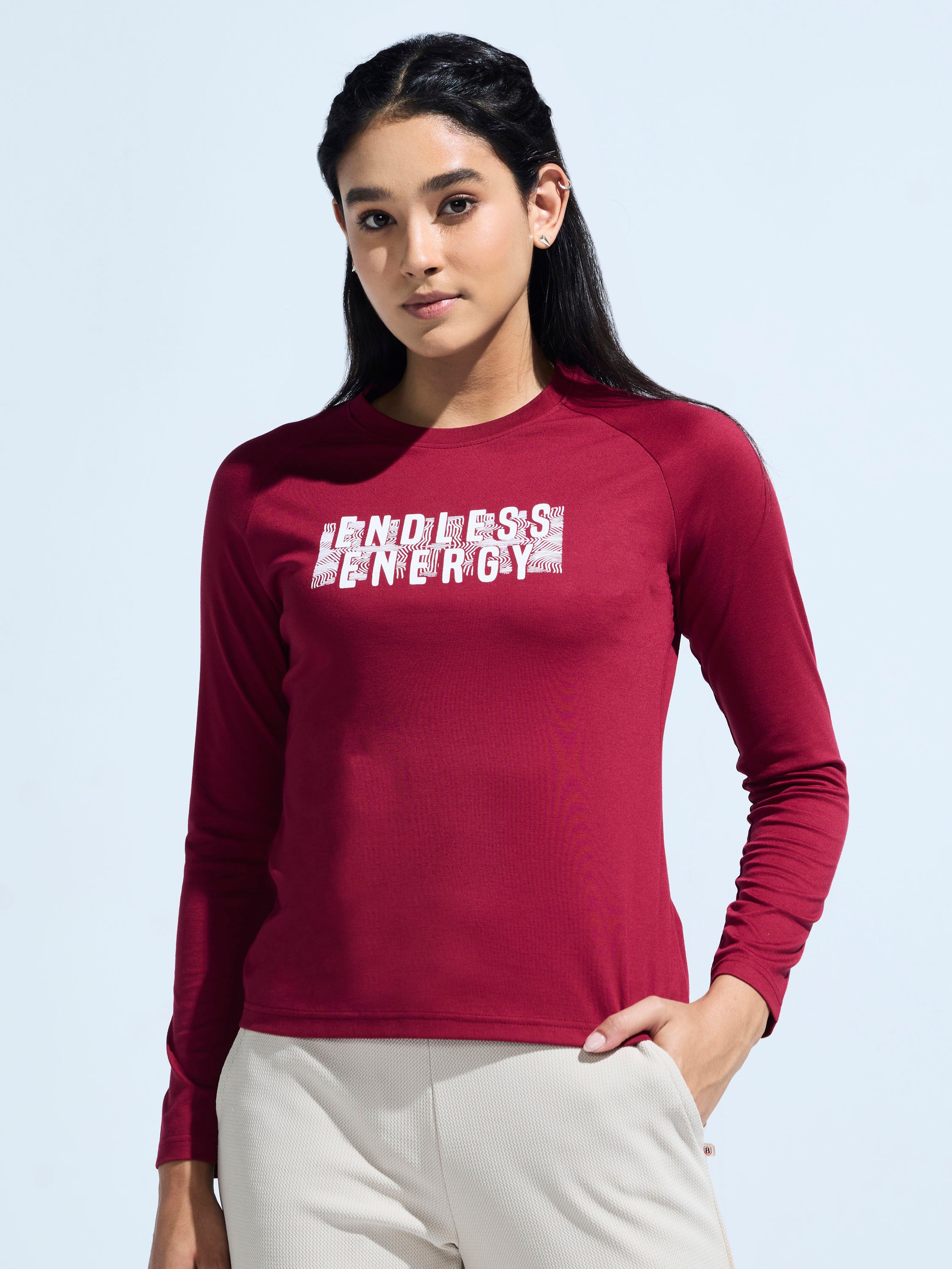 WOMEN’S RAGLAN SLEEVE GRAPHIC T SHIRT