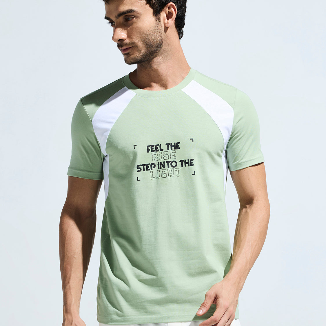 Men’s  Round Neck Cotton Cut & Sew Graphic Printed T Shirt