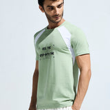 Men’s  Round Neck Cotton Cut & Sew Graphic Printed T Shirt