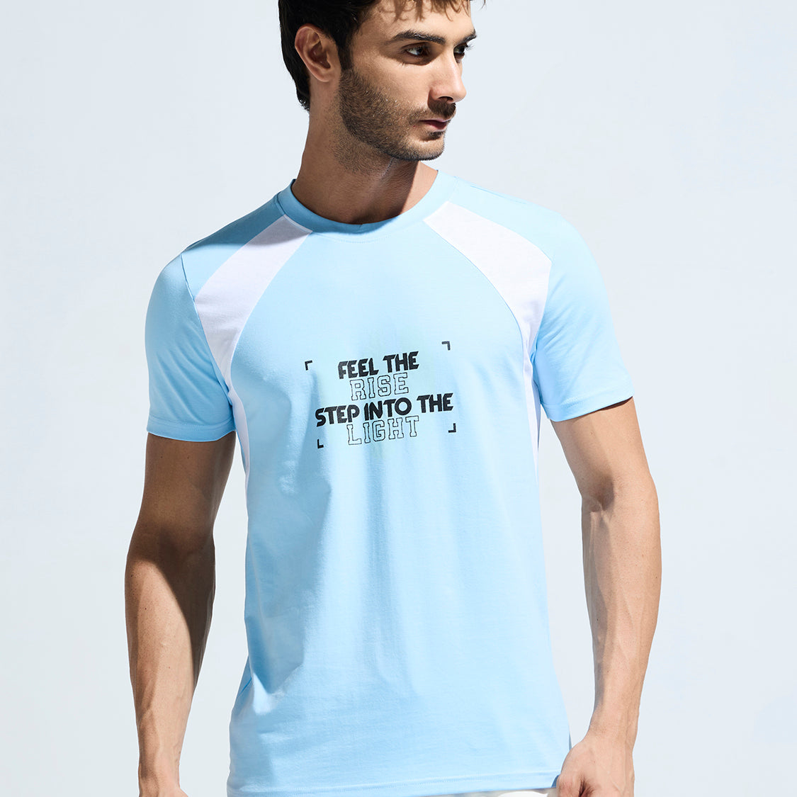 Men’s  Round Neck Cotton Cut & Sew Graphic Printed T Shirt