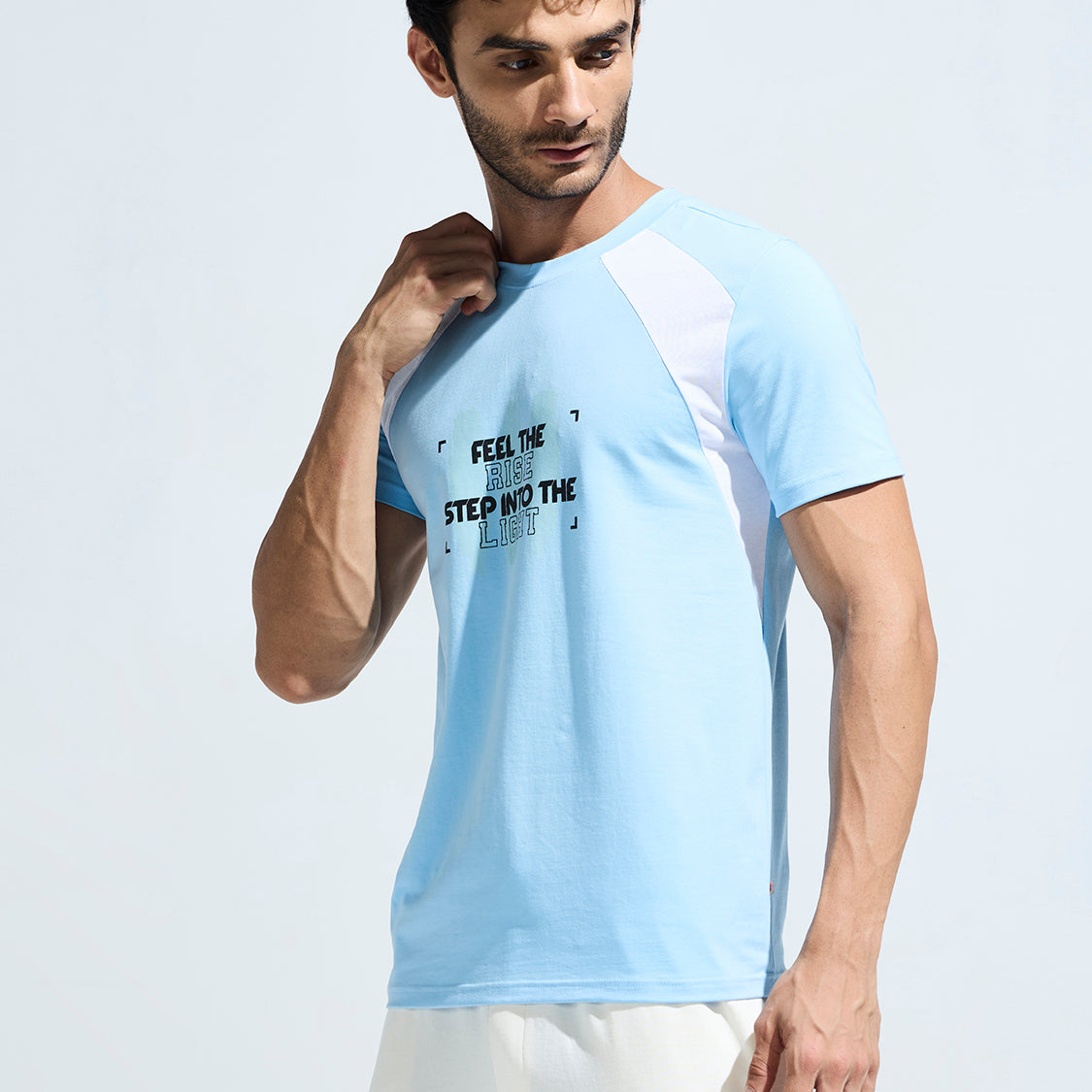 Men’s  Round Neck Cotton Cut & Sew Graphic Printed T Shirt