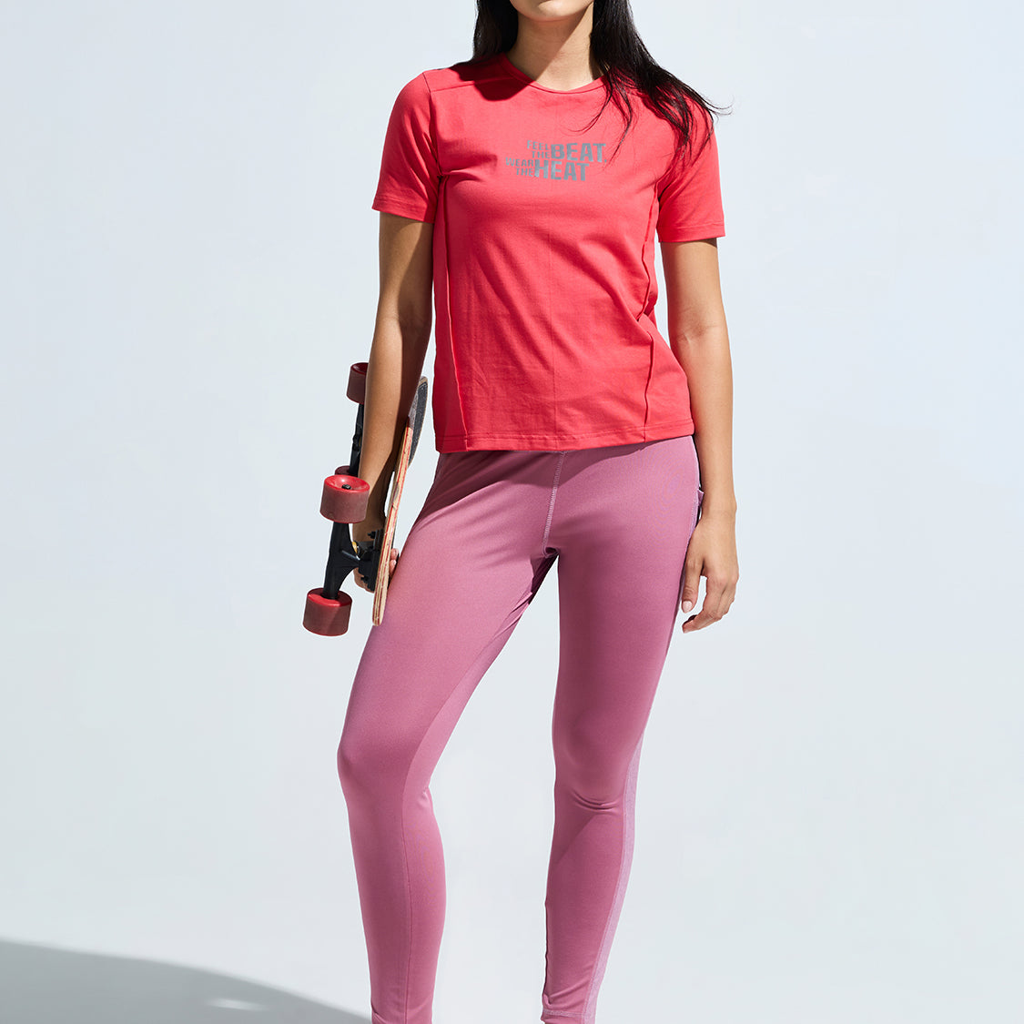 Women's  Round Neck T Shirt With Reflective Print