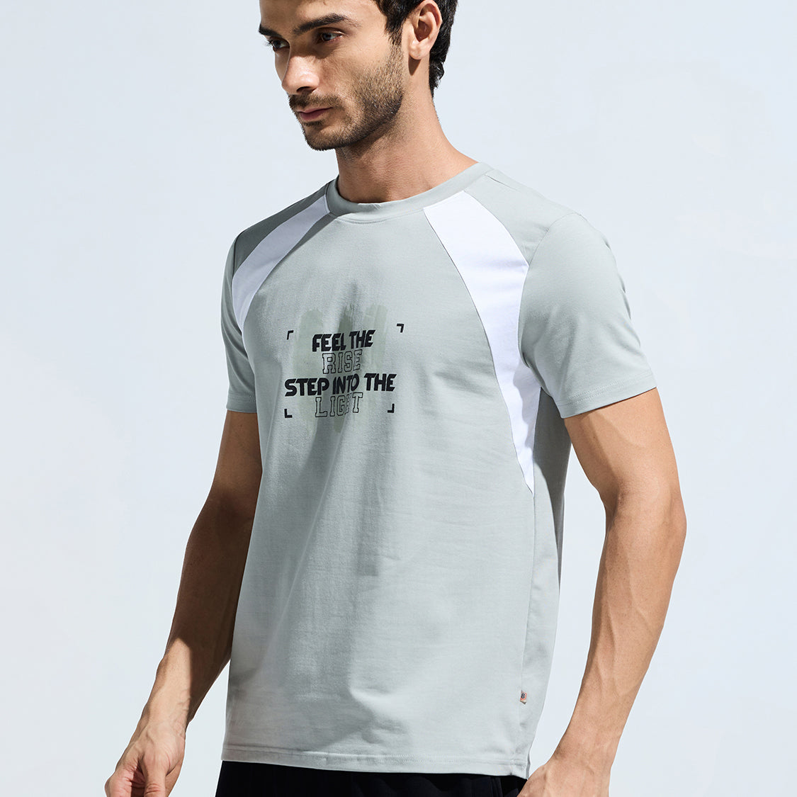 Men’s  Round Neck Cotton Cut & Sew Graphic Printed T Shirt