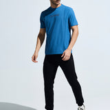 Men's Pintuck T Shirt With  Multi Reflector Print On Chest