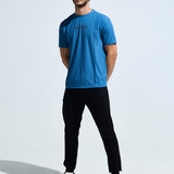 Men's Pintuck T Shirt With  Multi Reflector Print On Chest