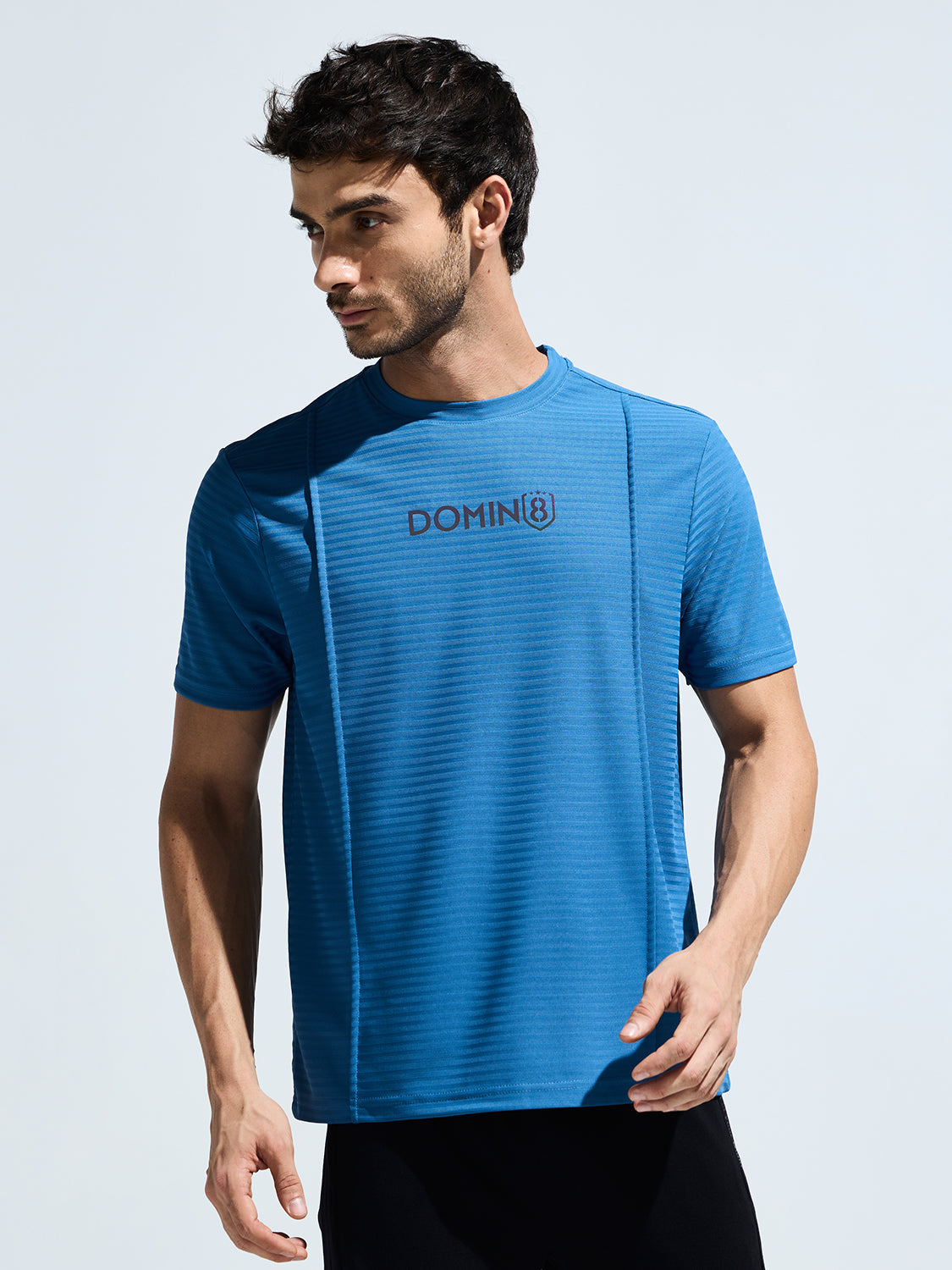 Men's Pintuck T Shirt With  Multi Reflector Print On Chest