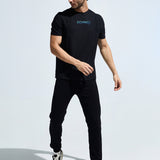 Men's Pintuck T Shirt With  Multi Reflector Print On Chest