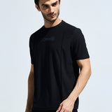 Men's Pintuck T Shirt With  Multi Reflector Print On Chest