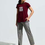 Women’s Raglan Sleeve Graphic Long Top With Curve Hem