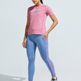 Women's  Round Neck T Shirt With Reflective Print