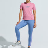 Women's  Round Neck T Shirt With Reflective Print