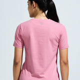 Women's  Round Neck T Shirt With Reflective Print