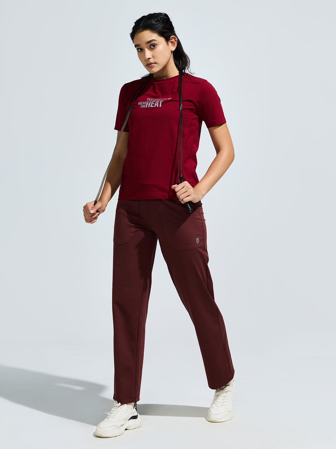 Women's  Round Neck T Shirt With Reflective Print