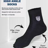 Nylon High Ankle Socks Set- Black