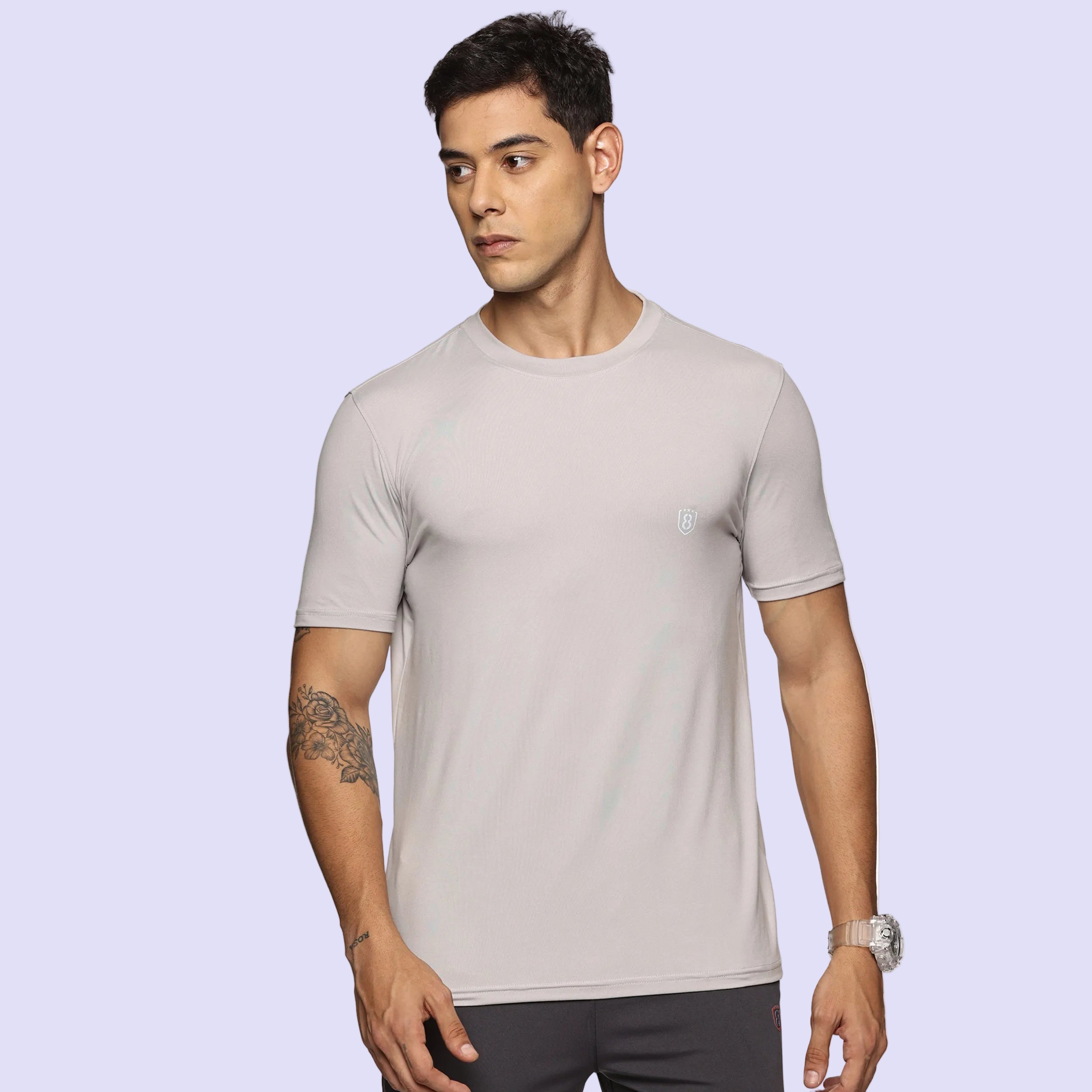 Slim fit polyester t shirt for men breathable activewear
