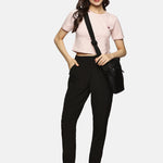 Trendy women's crop top – white cotton spandex blend for ultimate comfort