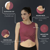 Women UPF Sun Protection Eco Friendly Yoga Sleeveless Cross Crop Top