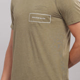 Men's Super Stylish Organic Cotton T Shirt With Printed Chest Pocket - Domin8 (Moss Green)