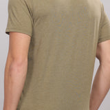 Men's Super Stylish Organic Cotton T Shirt With Printed Chest Pocket - Domin8 (Moss Green)