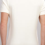 Men's Round neck Pure Cotton gentle T-Shirt-Domin8(Off White)