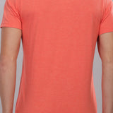 Men's Super Stylish Organic Cotton T Shirt With Printed Chest Pocket - Domin8 (Orange)