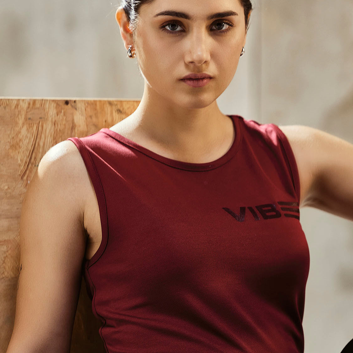 Women's Scoop Neck Tank Top with Chest Print