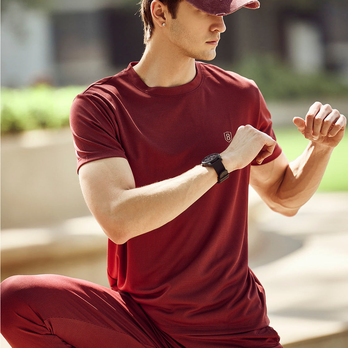 Lightweight Wrinkle Resistant Polyester Co-Ord Set for Men