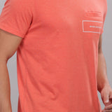 Men's Super Stylish Organic Cotton T Shirt With Printed Chest Pocket - Domin8 (Orange)