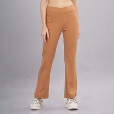 DOMIN8 Women Flared Mid-Rise Trousers