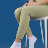 Nylon Low Ankle Socks With Rubber Grip  - White