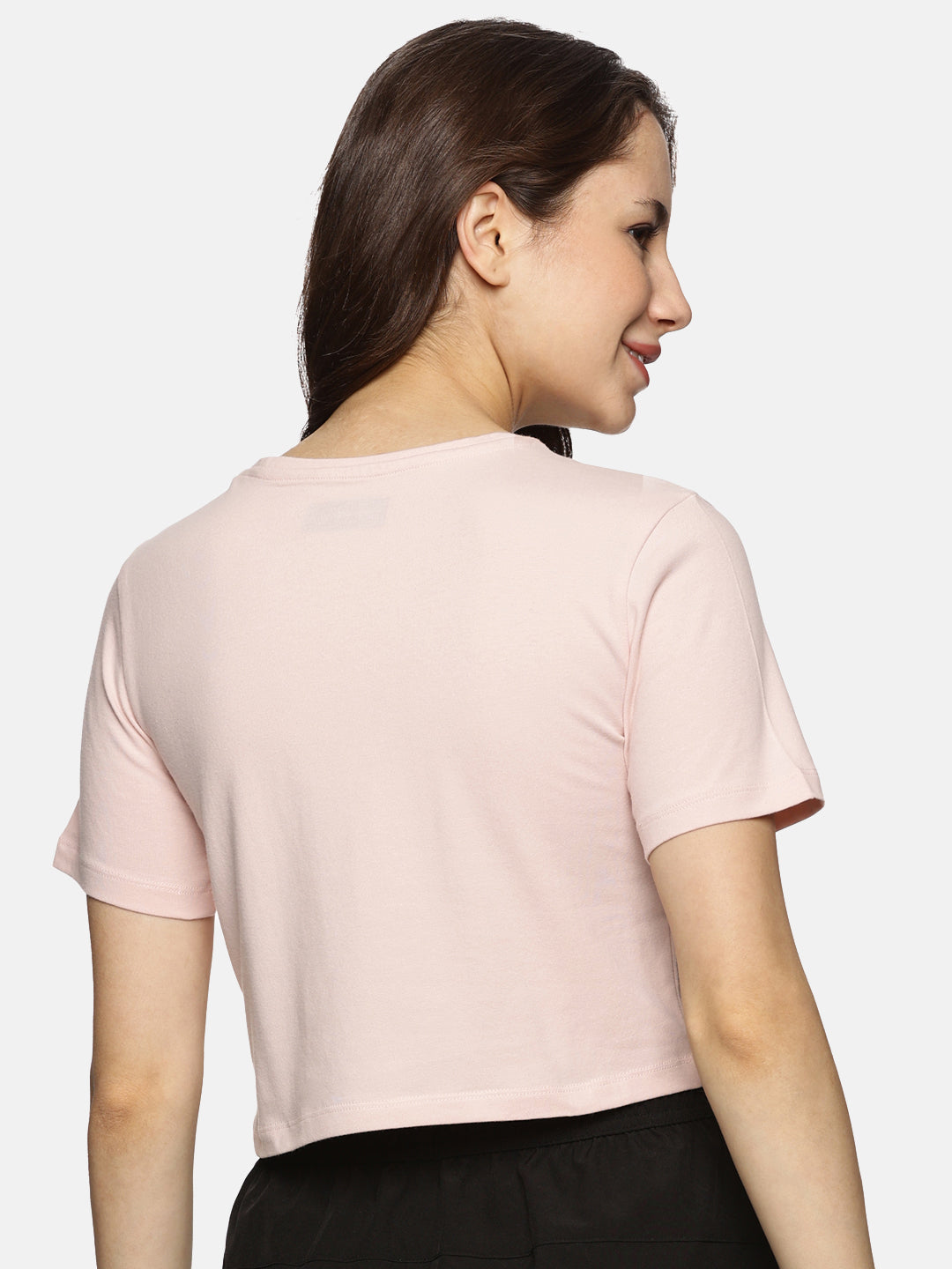 White round neck crop top for women – snug fit and modern style